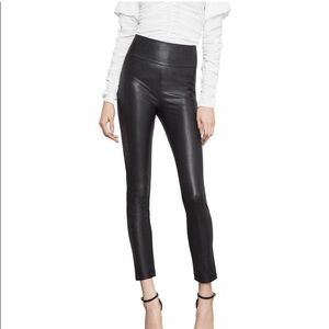 BCBGMAXAZRIA Blossom High Rise Faux Leather Leggings Ankle Skinny Black XS